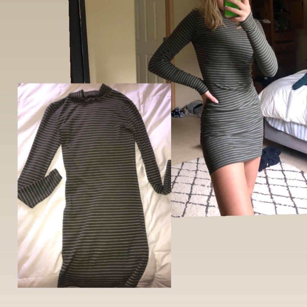 Body con long sleeve high neck dress